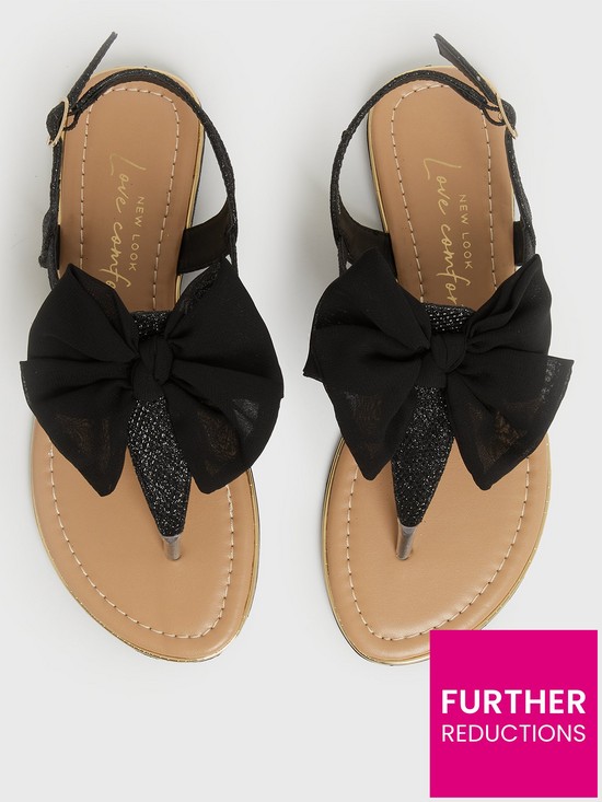 front image of new-look-915-girls-black-impress-bow-plait-toepost