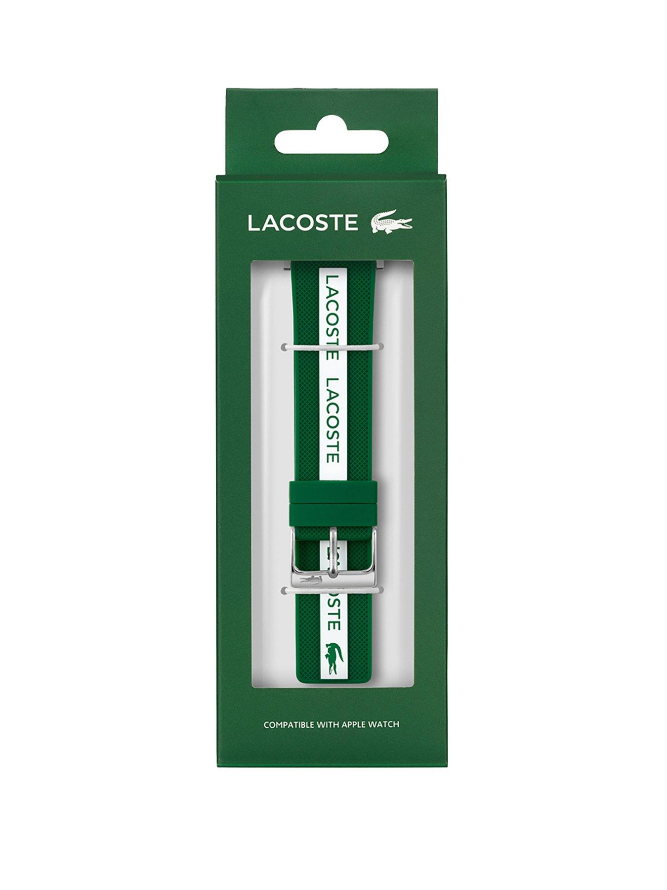 Product photograph of Lacoste Unisex Apple Watch Silicone Strap from very.co.uk