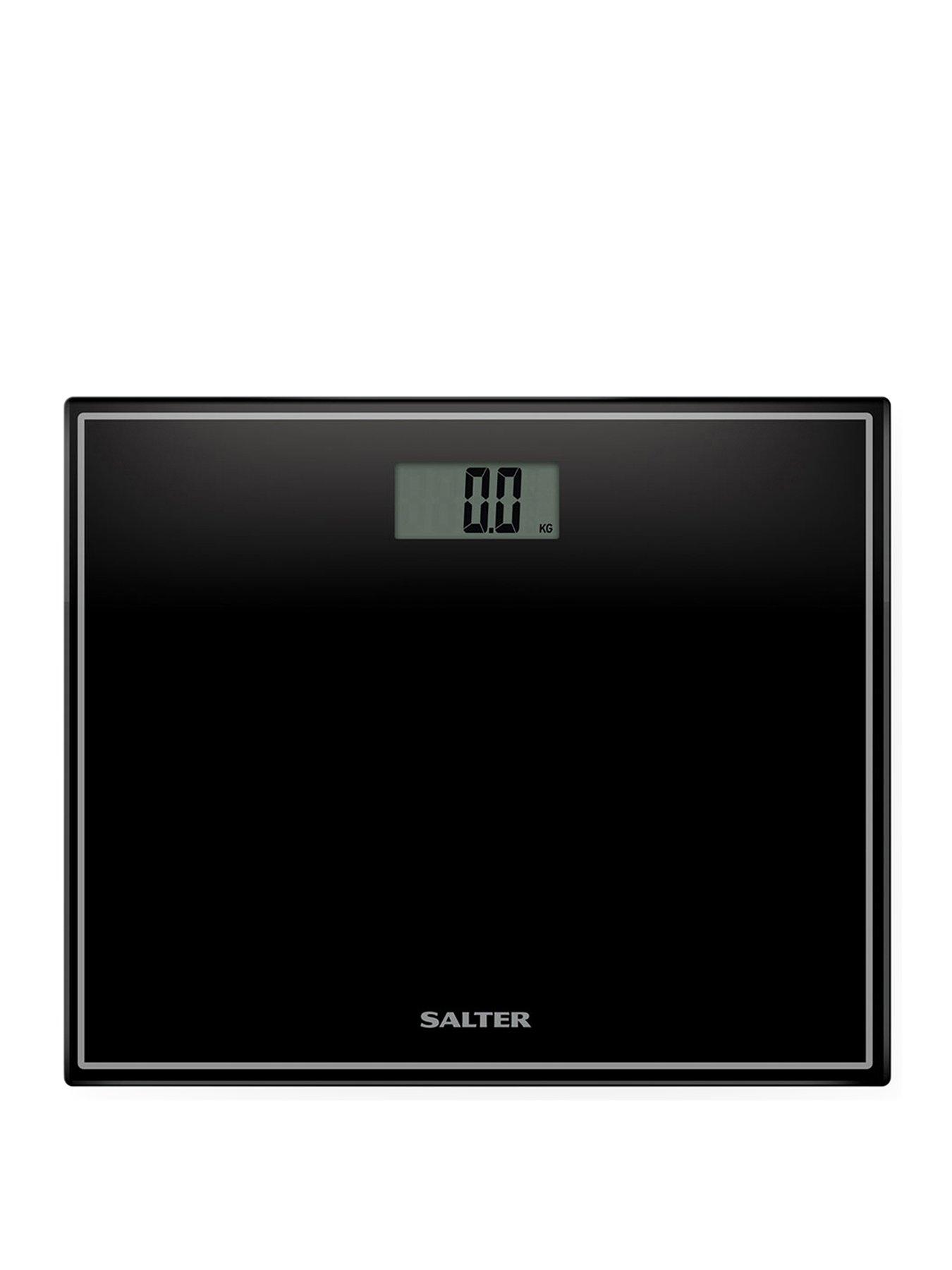 Salter Black Compact Glass Electronic Bathroom Scale