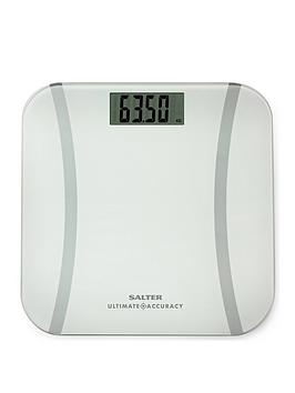 Product photograph of Salter Ultimate Accuracy Analyser Bathroom Scale In White from very.co.uk