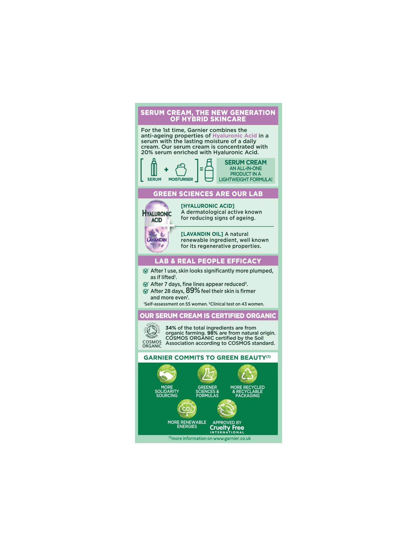 Image 5 of 5 of Garnier Lavandin &amp; Hyaluronic Acid Serum Cream