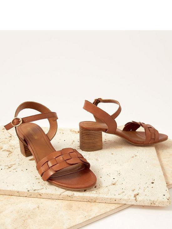 stillFront image of monsoon-leather-woven-block-heel