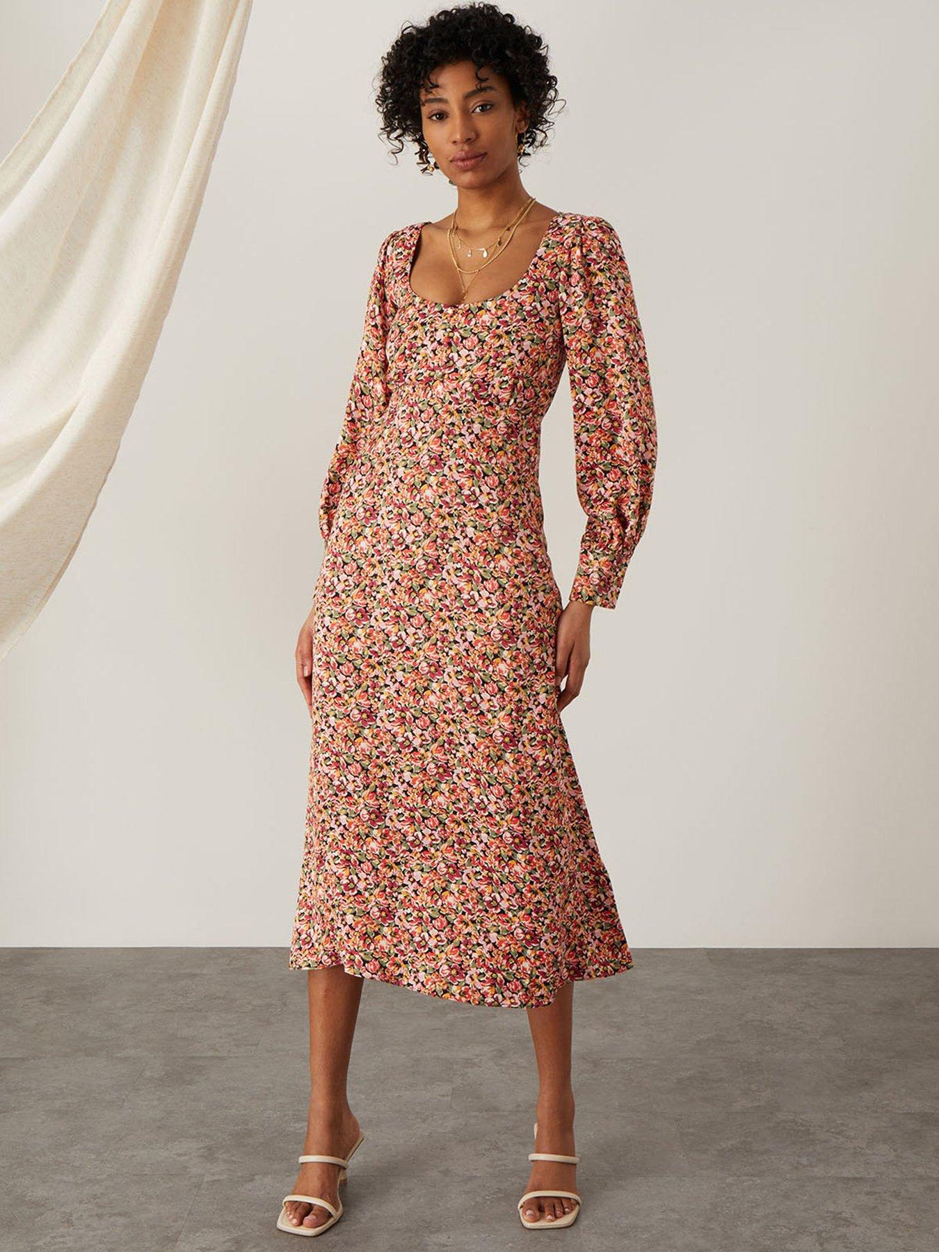 monsoon hayley button through tea dress