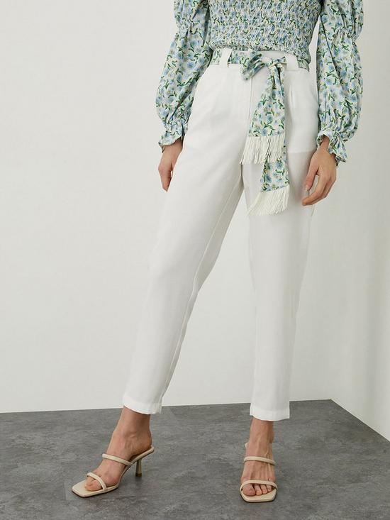 front image of monsoon-sustainable-tapered-trouser-ivory