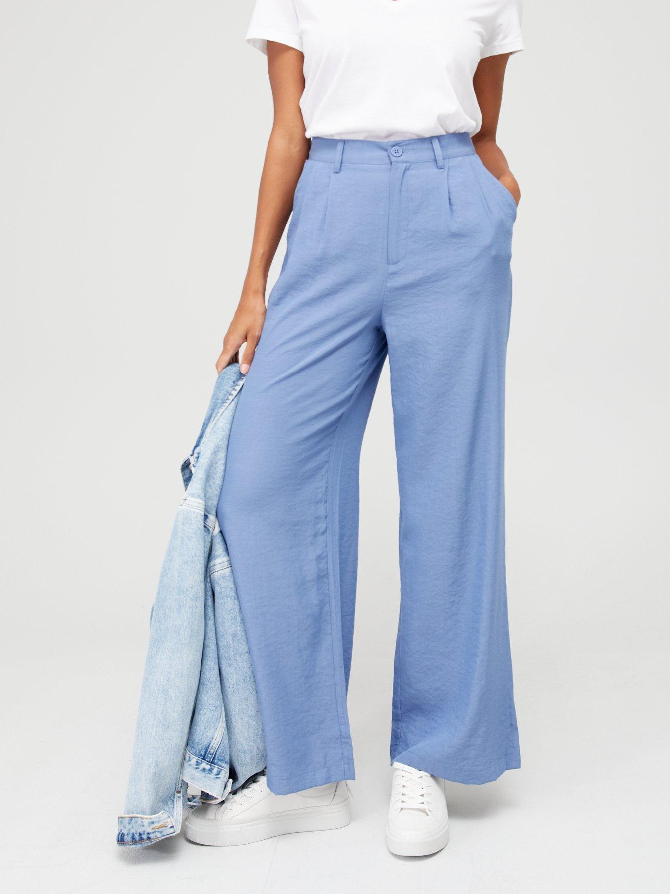 Womens Clothing Trousers Onia Printed Cotton-blend Wide-leg Pants in Blue Slacks and Chinos Wide-leg and palazzo trousers 