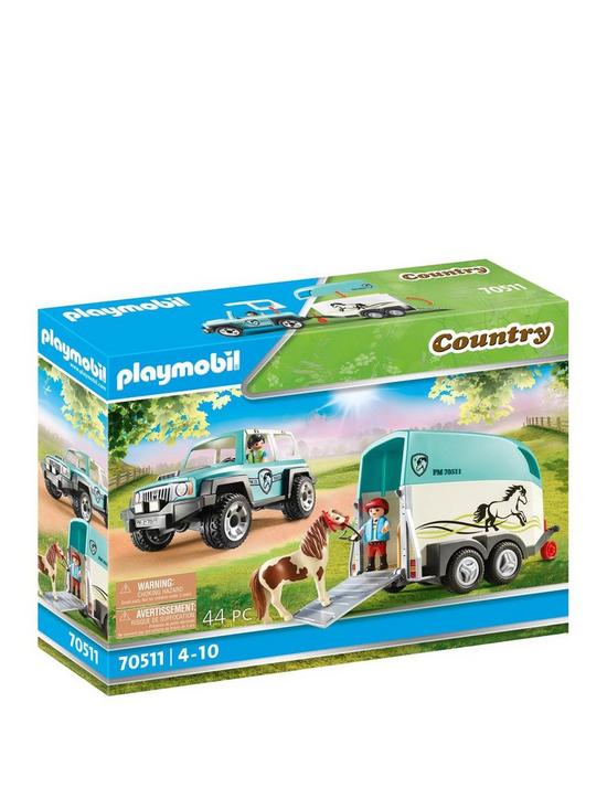 stillFront image of playmobil-70511-country-pony-farm-car-with-pony-trailer
