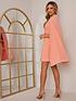  image of chi-chi-london-blazer-dress-with-cape-detail--nbspapricot