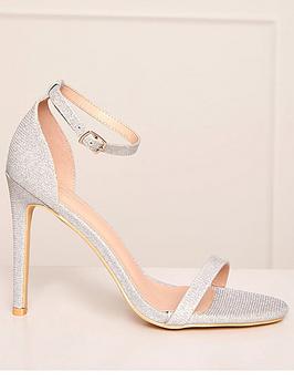 chi chi london high heel barely there sandal - silver, silver, size 8, women