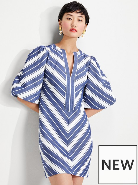 kate-spade-new-york-stripe-double-cloth-dress-blue