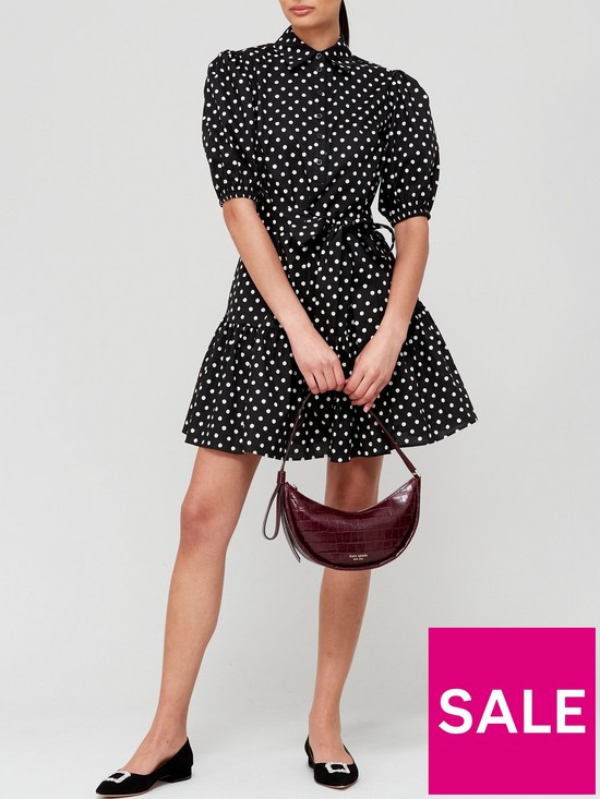 front image of kate-spade-new-york-harmony-dot-shirt-dressnbsp--black