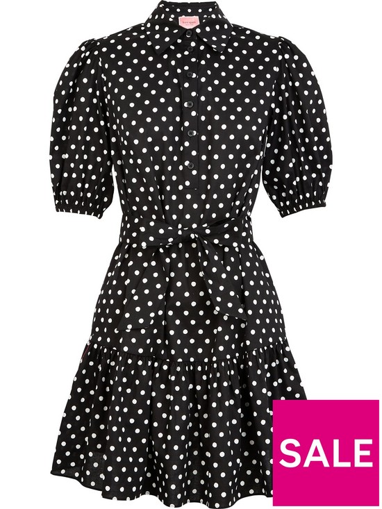 back image of kate-spade-new-york-harmony-dot-shirt-dressnbsp--black