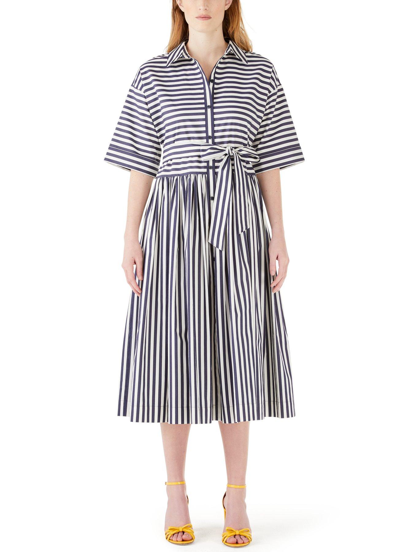 Kate Spade New York Julia Stripe Midi Shirt Dress - Blue/White 