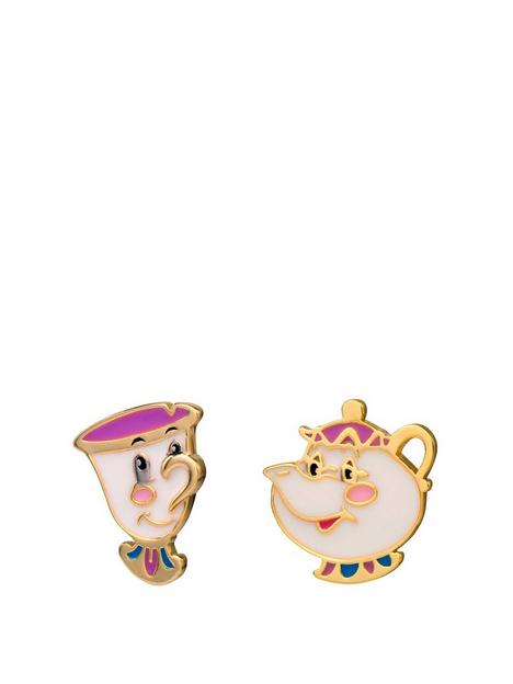 disney-beauty-and-the-beast-sterling-silver-gold-plated-mrs-potts-chip-stud-earrings