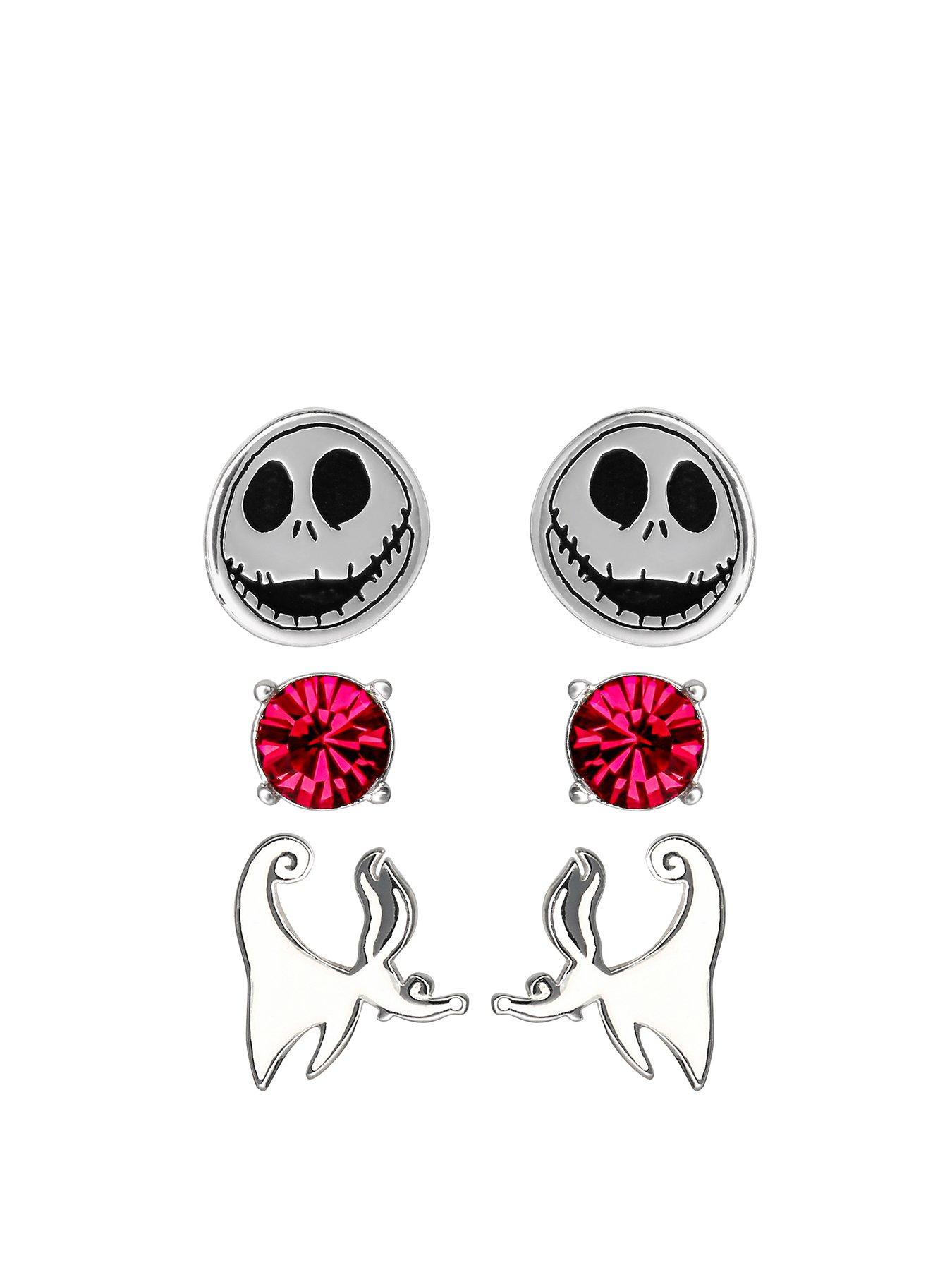 Product photograph of Disney Nightmare Before Christmas 3 Pack Of Stud Earrings from very.co.uk