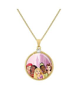 disney princess gold coloured picture pendant necklace