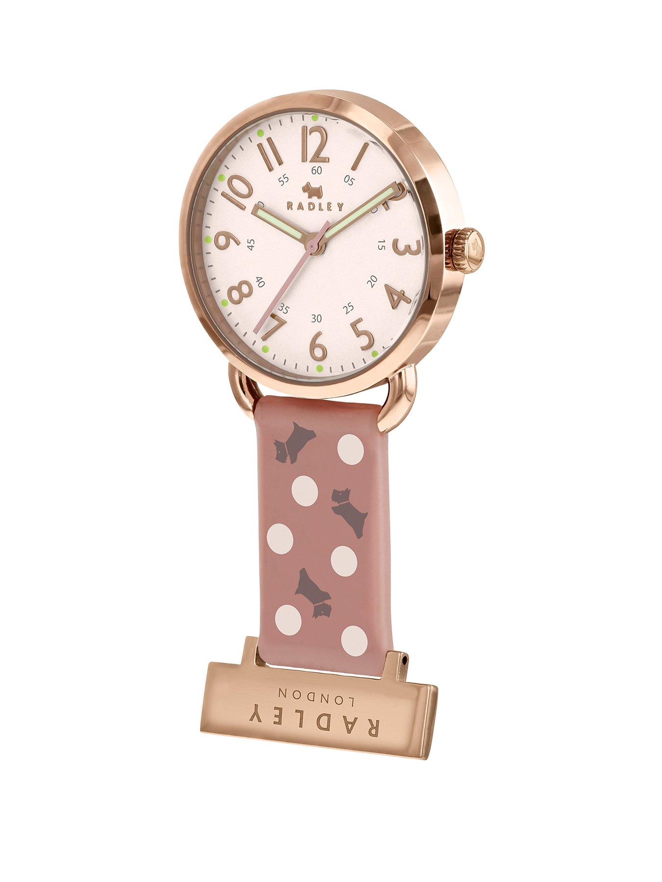 Jewellery & watches Nurses Fob Ladies Silicone Strap Polka Dot Print Watch