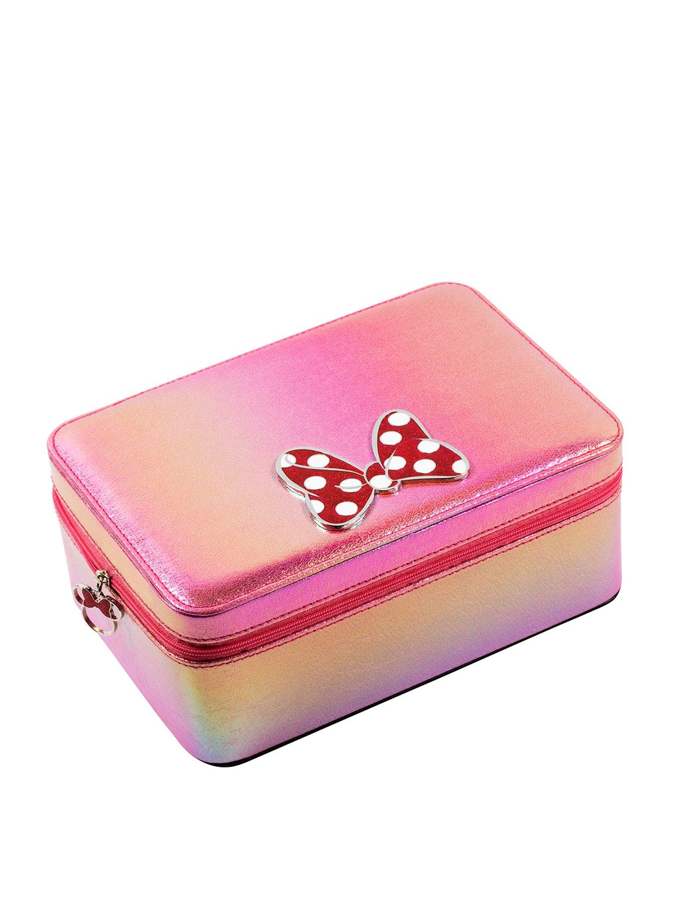 Product photograph of Disney Minnie Mouse Large Metallic Zip Around Jewellery Case With Metal Detailing from very.co.uk