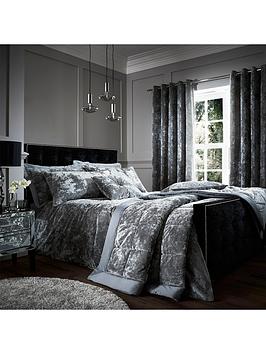 Product photograph of Catherine Lansfield Crushed Velvet Duvet Cover And Pillowcase Set from very.co.uk