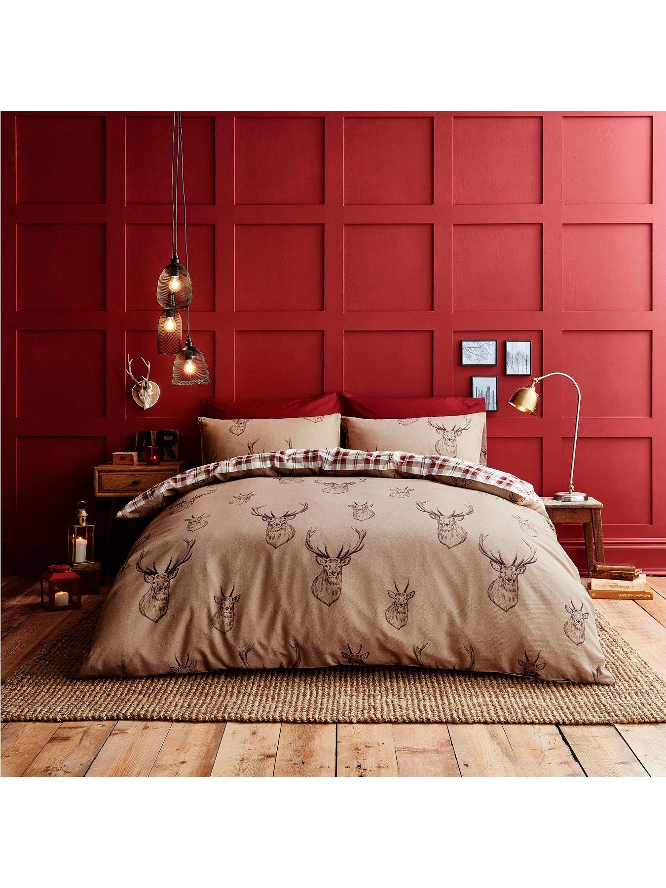 Product photograph of Catherine Lansfield Stag Duvet Set - Sb from very.co.uk