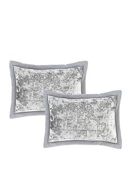 Product photograph of Catherine Lansfield Crushed Velvet Pillowsham Pair from very.co.uk