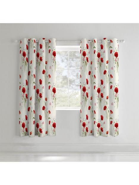 catherine-lansfield-wild-poppies-eyelet-curtains