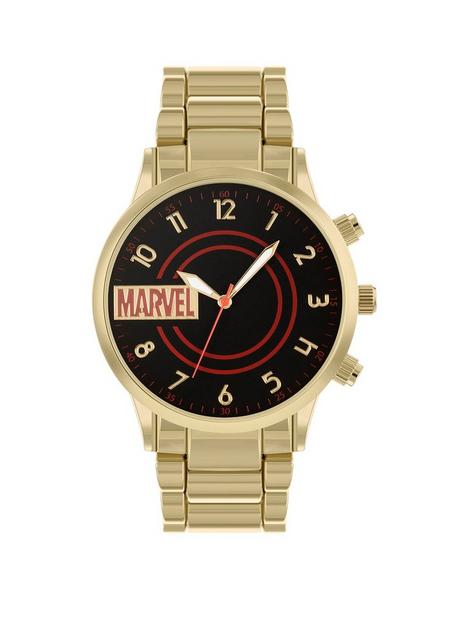 disney-marvel-gold-coloured-bracelet-watch-and-gift-tin