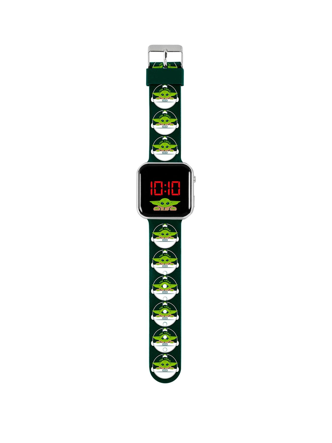 Image 2 of 2 of Disney Mandalorian Black LED Watch with Printed Silicone Strap