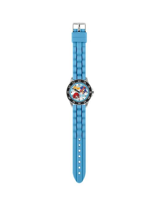stillFront image of sonic-the-hedgehog-sega-sonic-the-hedgehog-blue-silicone-strap-time-teacher-watch