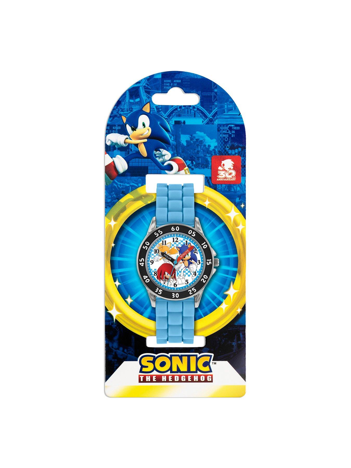 Kids Sega Sonic The Hedgehog Blue Silicone Strap Time Teacher Watch