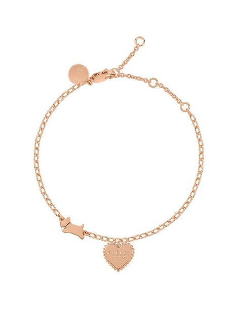 radley-ladies-18ct-rose-gold-plated-bobble-heart-bracelet