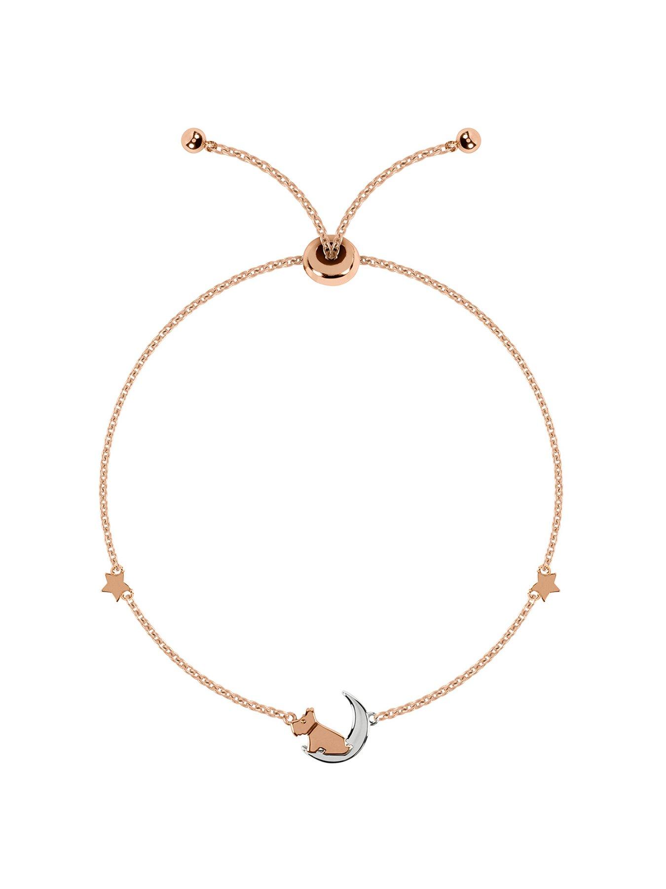 Product photograph of Radley Ladies 18ct Rose Gold Plated Dog On The Moon Bracelet from very.co.uk