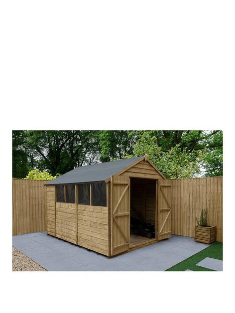 forest-overlap-pressure-treated-10x8-apex-shed-double-door-with-installation