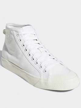 adidas Originals Nizza High Top Shoes, White, Size 8.5, Men