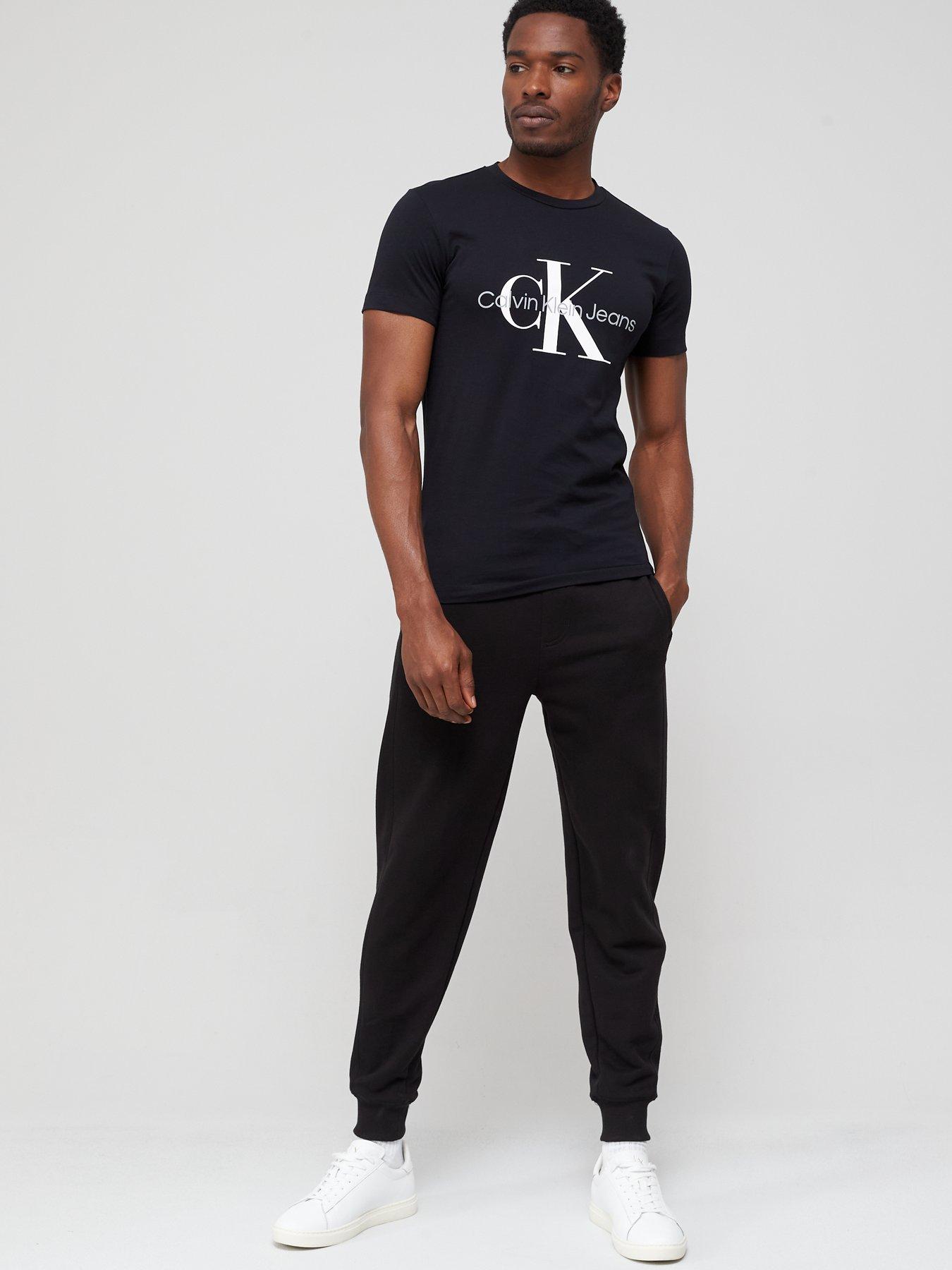 Calvin Klein Performance Flocked Logo T-shirt in Black