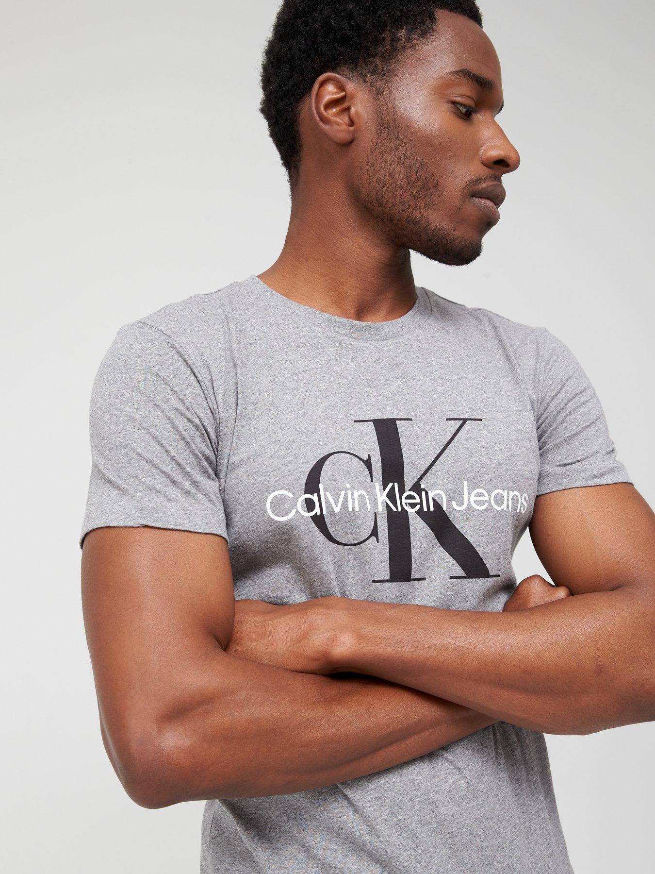 Image 4 of 4 of Calvin Klein Jeans Monogram Logo T-Shirt - Grey
