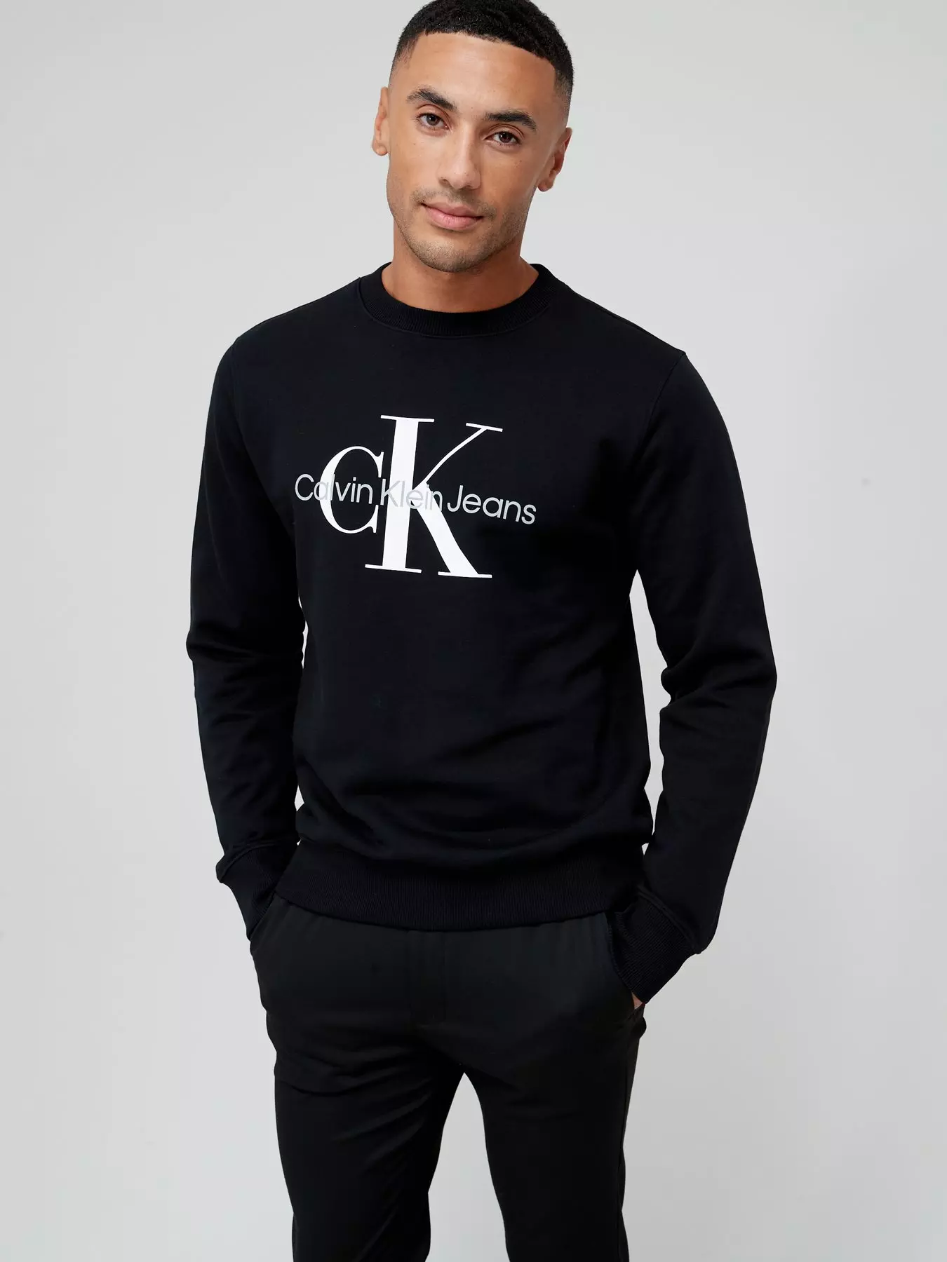 Calvin Klein Jeans Bayshore Blue Monogram Sweatshirt - Men from  Brother2Brother UK