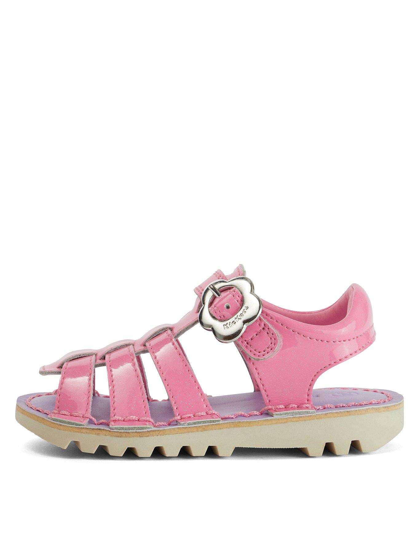 kickers pink bow sandals