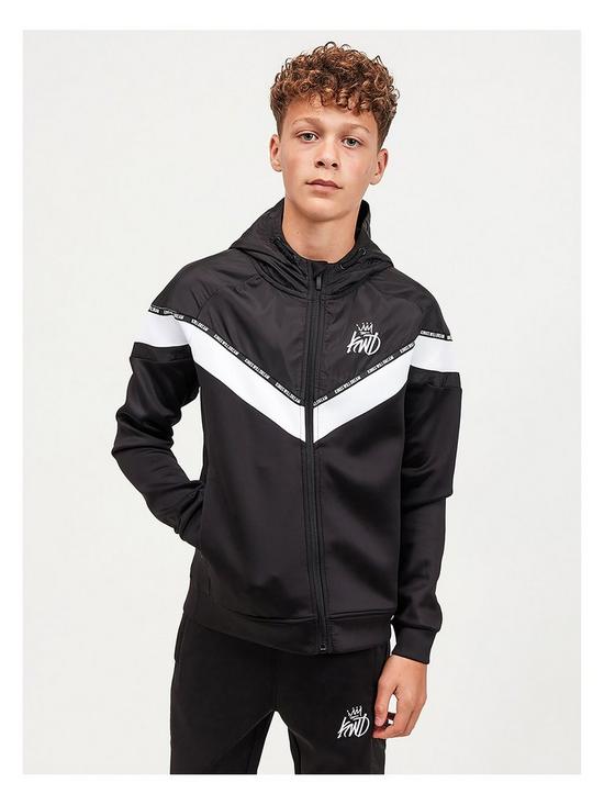 front image of kings-will-dream-junior-hasin-poly-woven-tracksuit-black