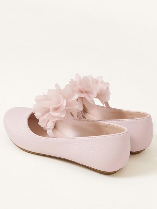 stillFront image of monsoon-girls-corsage-bow-ballerina-shoes-pink
