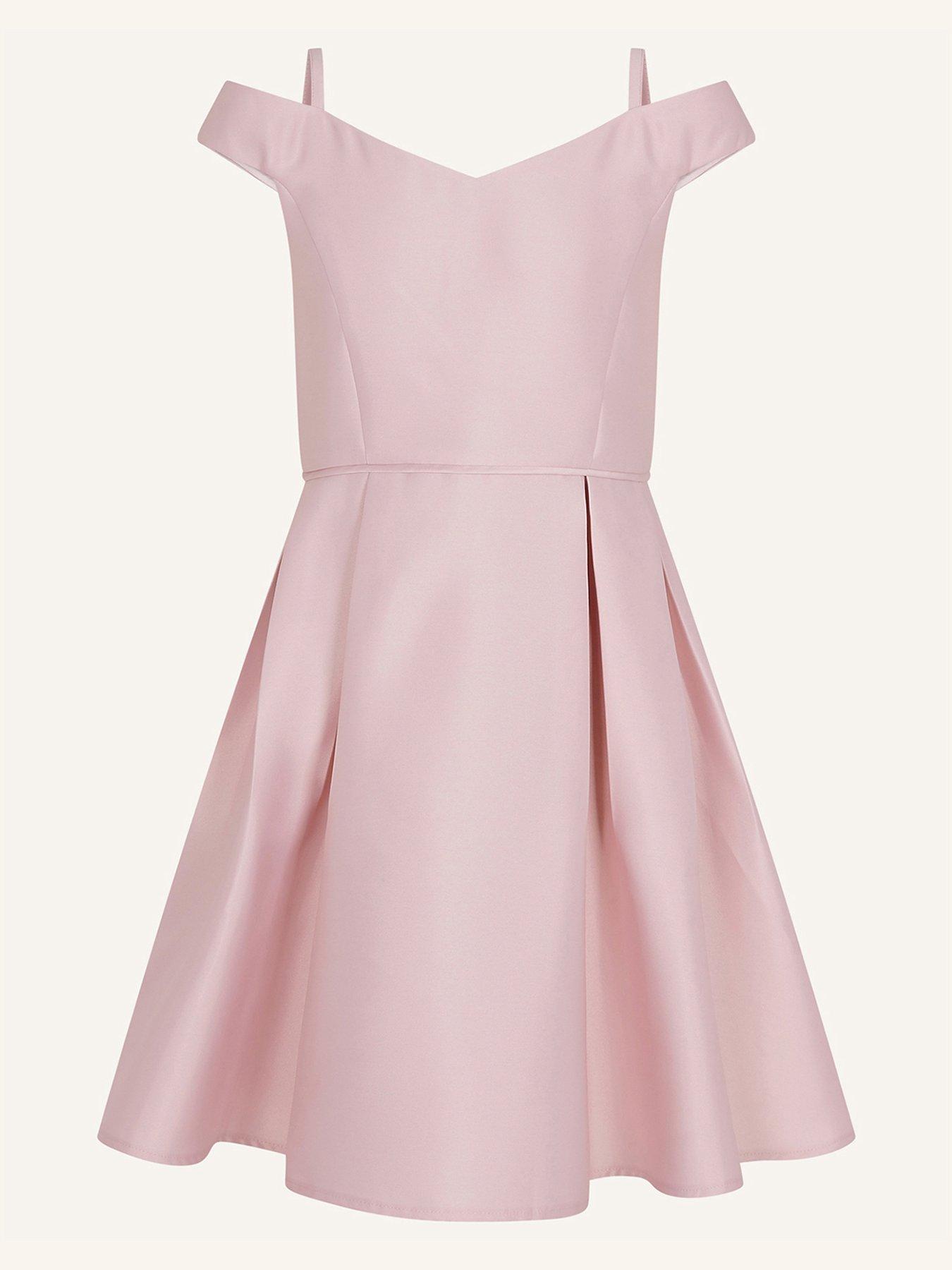 Occasion & wear Girls Bardot Duchess Twill Prom Dress - Pink