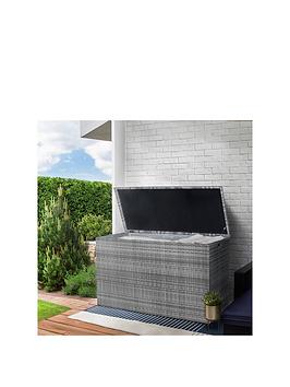 Product photograph of Teamson Home 672-litre Patio Storage Box - Grey from very.co.uk