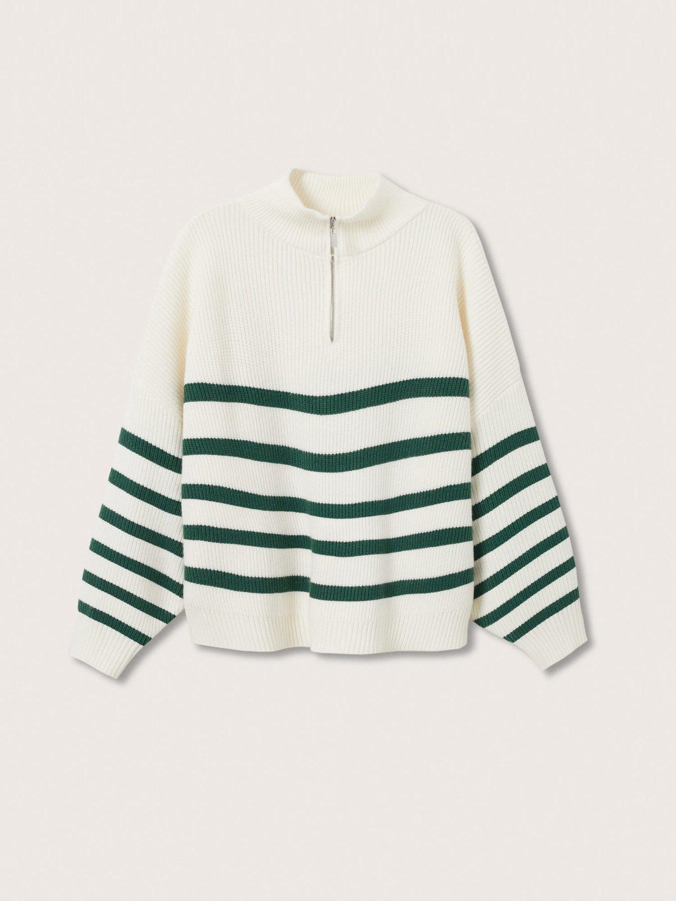 Mango Stripe Sweater Green very.co.uk