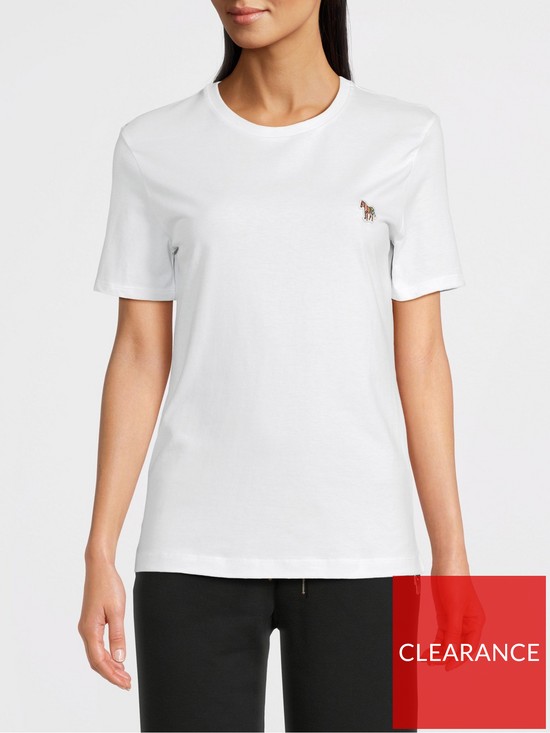 front image of ps-paul-smith-zebra-logo-t-shirt-white