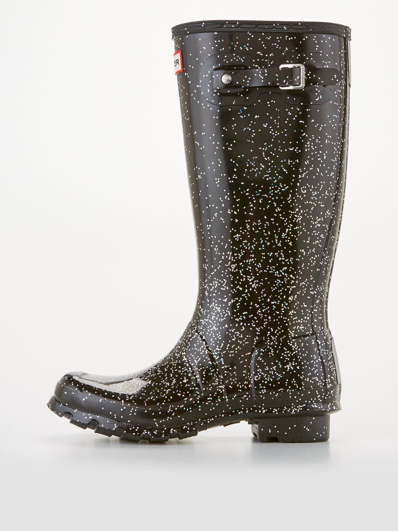 Black sparkle hunter store wellies