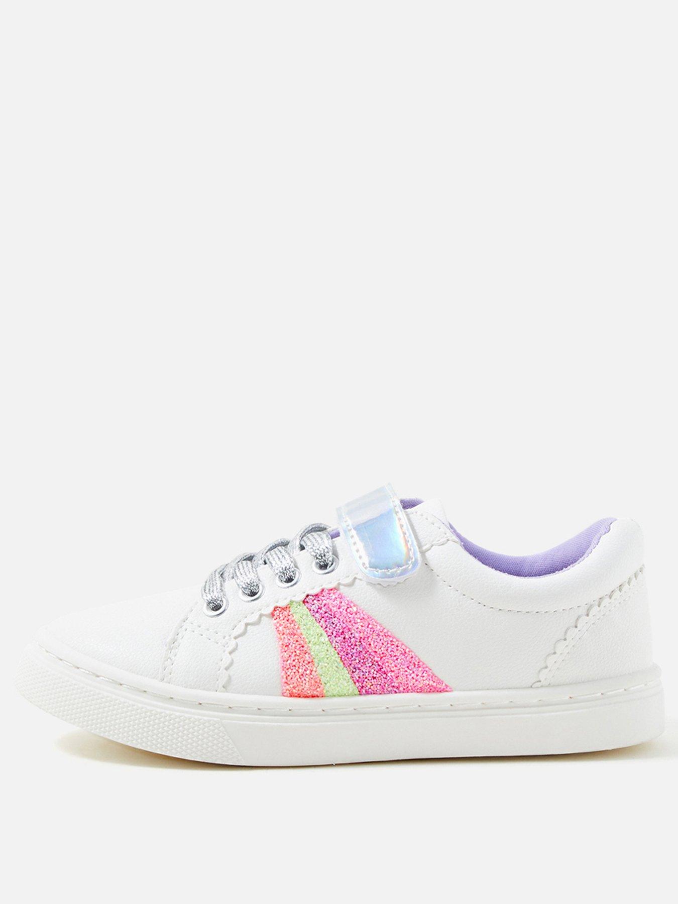 Shoes & boots Girls Rainbow Stripe Trainers - White