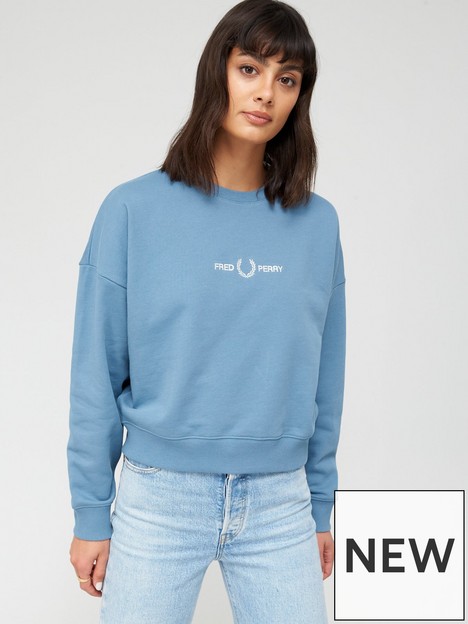 fred-perry-cotton-logo-sweatshirt-blue