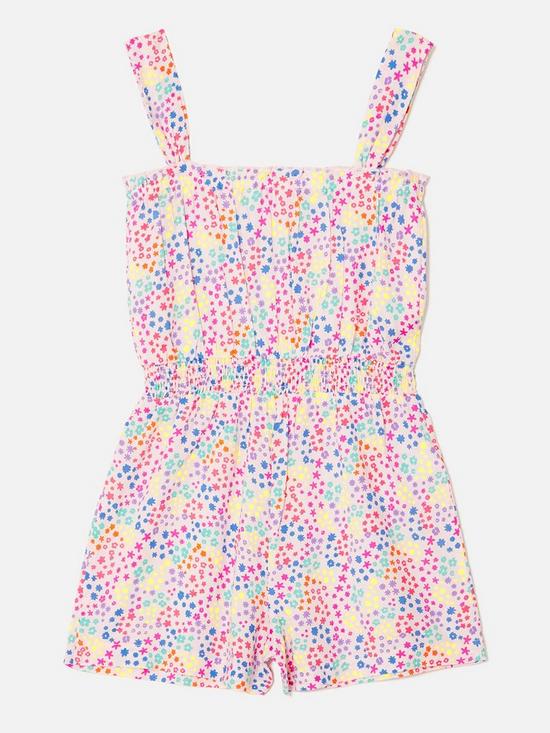 front image of accessorize-girls-ditsy-floral-print-playsuit-multi