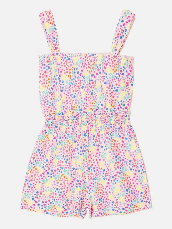 back image of accessorize-girls-ditsy-floral-print-playsuit-multi
