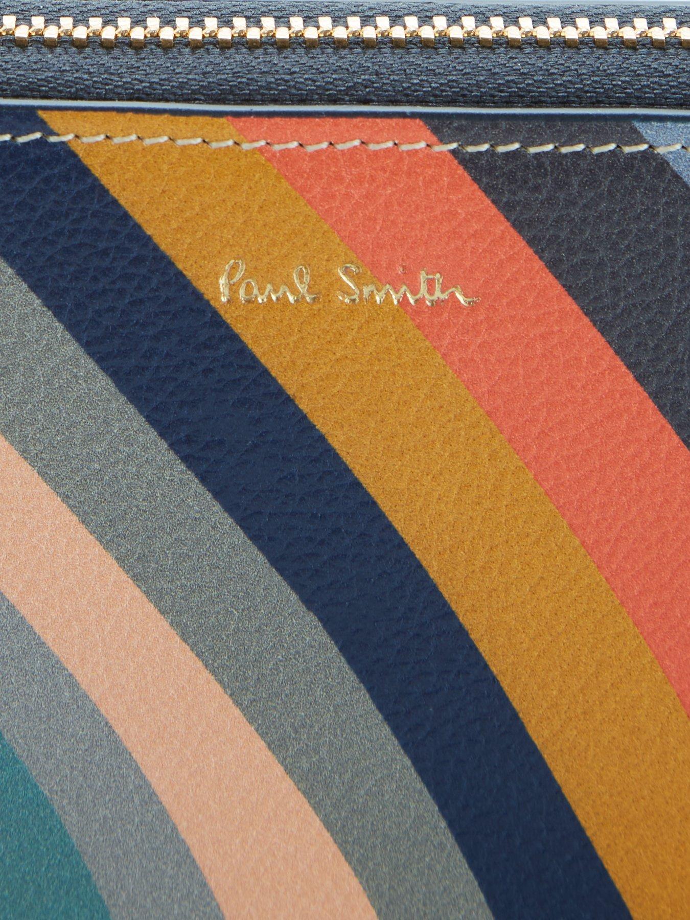 Ps Paul Smith Swirl Print Leather Zip Around Purse Multi Uk 