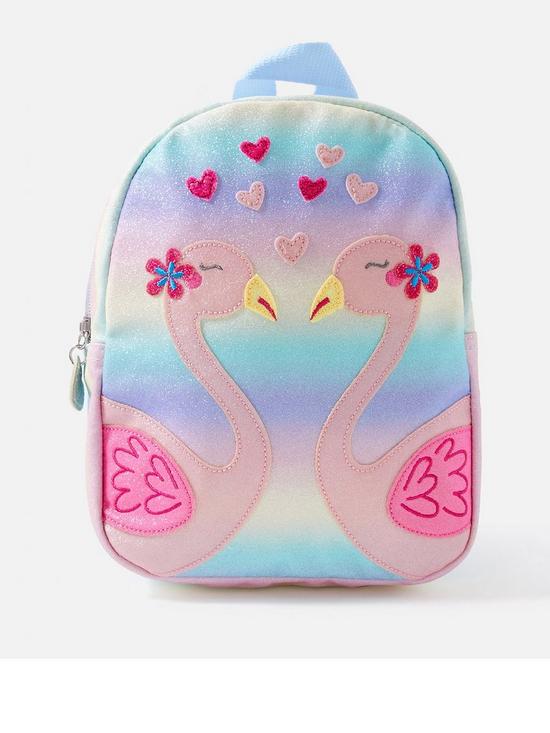 front image of accessorize-girls-flamingo-ombre-backpack-multi